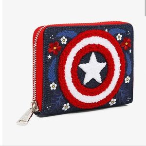 New loungefly floral captain America wallet